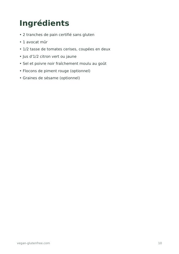 Aperçu d’une recette